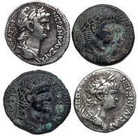 4-piece lot of Nero AD 54-69 Syro-Phoenician Silver Tetradrachms