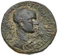 Neapolis (Shechem). Trebonianus Gallus, AD 251-253. AE 25 mm (11.96g) About VF