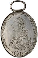 Great Britain. Oval Engraved Silver Medal, dated March 3, 1764 (on edge) VF
