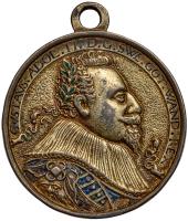 Sweden. Enameled and Gilt Cast Silver Gustavus Adolphus Polish-Swedish War Medal, 1628