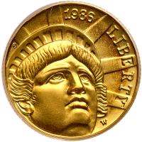 1986-W Statue of Liberty $5 Gold PCGS MS69