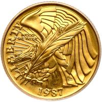 1987-W U.S. Constitution Bicentennial $5 Gold