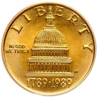 1989-W Congress Bicentennial $5 Gold PCGS MS69