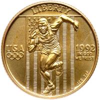 1992-W XXV Olympiad $5 Gold PCGS MS69