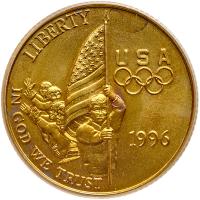 1996-W 100th Olympics Flag Bearer $5 Gold PCGS MS69