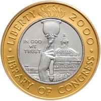 2000-W Library of Congress Bicentennial Bimetallic $10