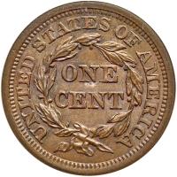 1856 Coronet Head 1C. Upright 5 PCGS MS64 BN - 2