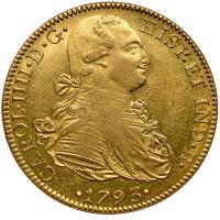 Mexico. 8 Escudos, 1793-Mo FM NGC AU58
