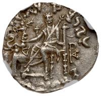 Bactria. Antialkidas, c. 130-120 BC. Silver Drachm (2.43g) - 2