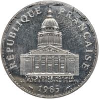 France. 1985 100 F Panth&Atilde;&copy;on Pure Platinum 2 ozt. Pi&Atilde;&laquo;fort. Gem Proof Gem Proof