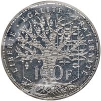 France. 1985 100 F Panth&Atilde;&copy;on Pure Platinum 2 ozt. Pi&Atilde;&laquo;fort. Gem Proof Gem Proof - 2