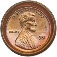 Worldwide. MINT ERROR. 1981 Lincoln Cent Two Piece Bonded Capped Die Set