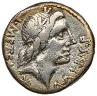 MINT ERROR . Roman Republic. Ca. 96 BC. Silver Denarius. Brockage of C. Poblicius