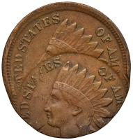 MINT ERROR. United States Indian Cent (ND). Double Struck with 2nd Strike 50% Off-Center
