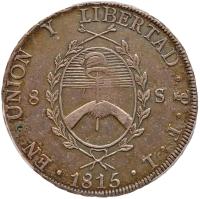 Argentina. 8 Soles, 1815-FL (Potosi) PCGS About Unc - 2
