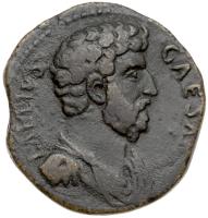 Aelius, Caesar under Hadrian, AD 136-138. AE Sestertius (21.85g) Fine to VF