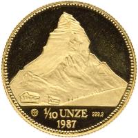 Switzerland. 1/10 Unze, 1987 Choice Brilliant Proof - 2