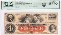 North Carolina, Washington. Bank of Washington. $4.00 Nov. 1861