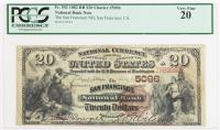 1882, $20 National Bank Note. Brown Back. Second Charter Period. Charter 5096