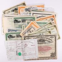 Over 100 piece Collection of 19th Century Railroad Stock and Bond Certificates
