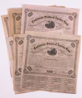 10-piece lot of February 1863 Confederate Bonds, each with Coupons
