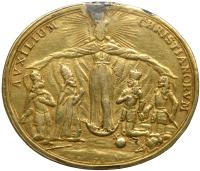 Austria. Oval gilt bronze cast medal, 1686 About VF - 2