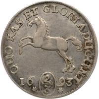 German States: Brunswick-LÃ¼neburg. 2/3 Taler, 1693 PCGS VF35