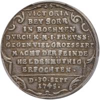 German States: Prussia. Silver Medal, 1745 PCGS VF25 - 2