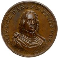 Great Britain. Cromwell Lord Protector Bronze Medal, 1653 (c.1730) PCGS MS63