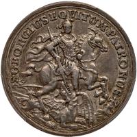 Hungary. St. George Silver Medal, ND (1690-1726) PCGS AU50