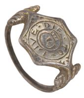 Silver, Medieval, ca. 1600 Memento Mori Ring. Traditional Carved Skull Surrounded by the Phrase "Die To Live"