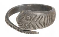 Traditional Roman/Byzantine Snake Ring in Silver. Terrific Detail in This Example