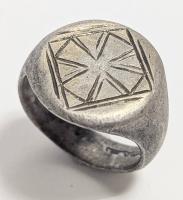 Silver Ring with a Striking, Hand Etched Eastern Byzantine Cross