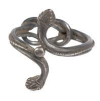 Superior Amphisbaena Ring, Two-Headed Snake Ring Roman/Egyptian Design in Silver, Hellenistic Period. Base Inspired by the Gordi