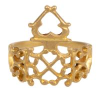 Ladies Byzantine Style Crown Ring in 20.5 Karat Gold. Beautiful Open Work, Elegant