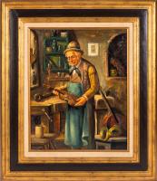 After Ostersetzer, Carl. "Austrian Luthier" (Original Oil on Canvas)
