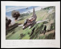 "Skyhawk Tribute" Signed Lithograph by Roy Grinnell - Featuring 23 Notable A-4 Aviators Including Astronauts and Pows