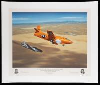 Chuck Yeager & Bob Hoover Signed Lithograph - &acirc;Hey Pard, You&acirc;ll Get a Free Steak at Pancho&acirc;s Tonight!&acirc; by Mike Machat