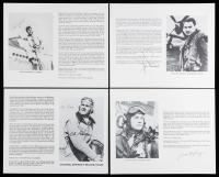 42 Signed Biographies of WWII U.S. Fighter Aces and Aviators Including Goodson, Goebel, and Rector