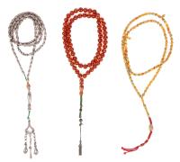 Three Completely Different Prayer or Worry Beads. One Japamala or Buddhist Beads the Other Carnelian