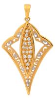 Lady's 14K Yellow Gold and Diamond Contemporary Designed Arrow-Shaped Pendant