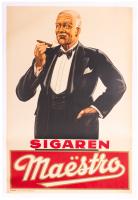 Maestro Cigar Poster; Outstanding Belgium 1930 Cigar Ad.