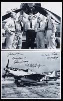 2 World War II Multi-Signed Ace Photos - 357th Fighter Group &acirc;Old Crow&acirc; and VF-18 Navy Pilots