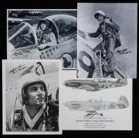 14 Signed Photos of Korean War U.S. and Allied Fighter Aces Including Parr, Blesse, and Kramarenko