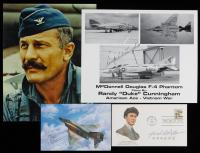 17 Signed Photos of Vietnam War U.S. Fighter Aces and Aviators Including Cunningham, Ritchie, and Olds