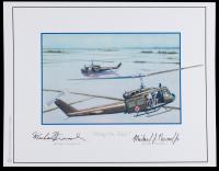 Signed Aviation Art Print &acirc;Hang on Dad!&acirc; by Vietnam MOH Recipient Michael Novosel and Son