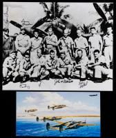 Signed 10x8 Photo by 9 Pilots from the WWII Mission to Kill Admiral Yamamoto Including Mitchell, Barber, and Holmes