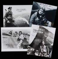 14 Signed Photos from P-47 Thunderbolt Pilots Including Don Strait, Wayne Blickenstaff, and Larry Grosshuesch