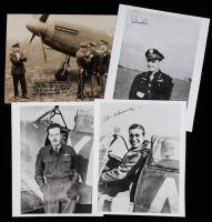 17 Signed Photos from WWII Fighter Pilots Including Blakeslee, Pisanos, and McColpin Across Multiple Aircraft Types