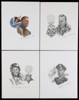 10 Signed 8x10 Prints from WWII Fighter Aces Including Gabreski, McCampbell, and Vraciu